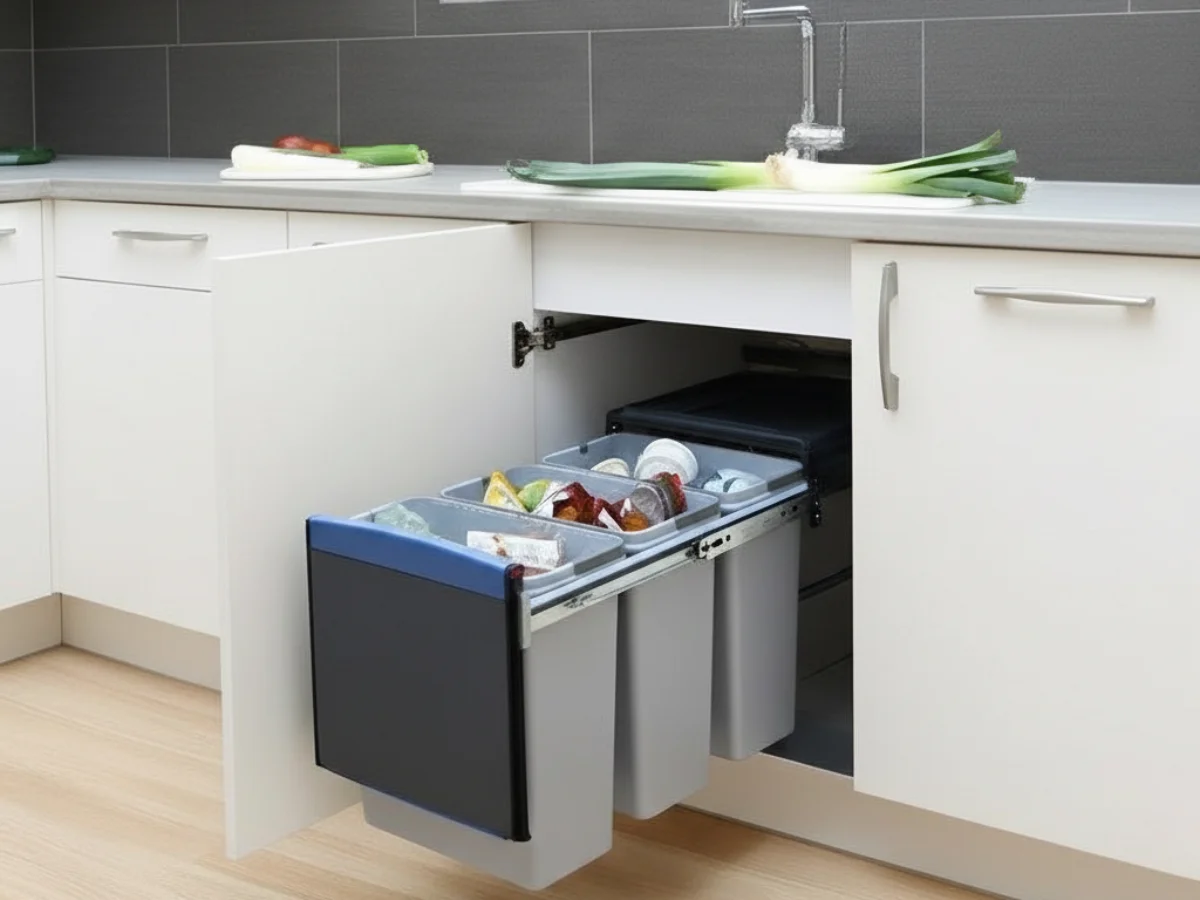 Built-In Recycling & Trash Bins