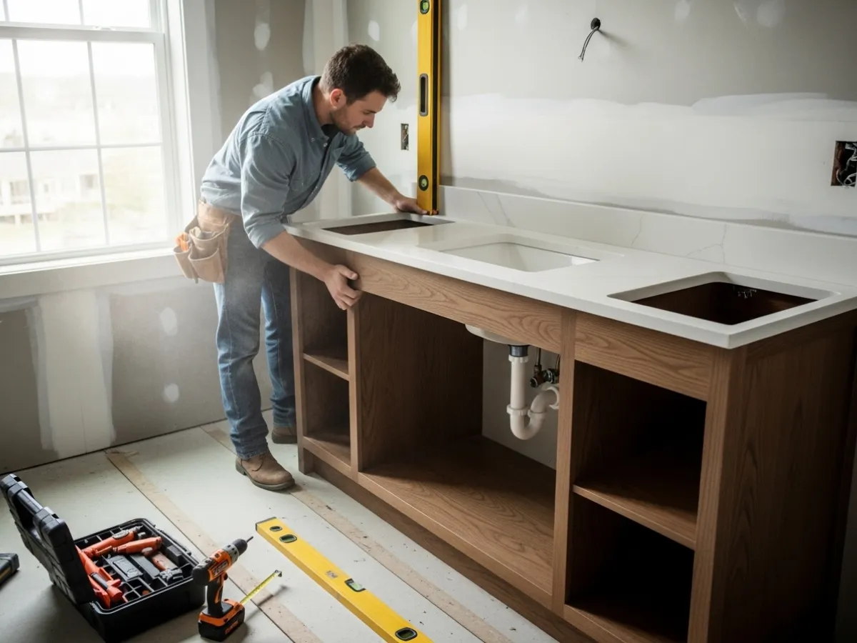 Vanity Cabinet Installation